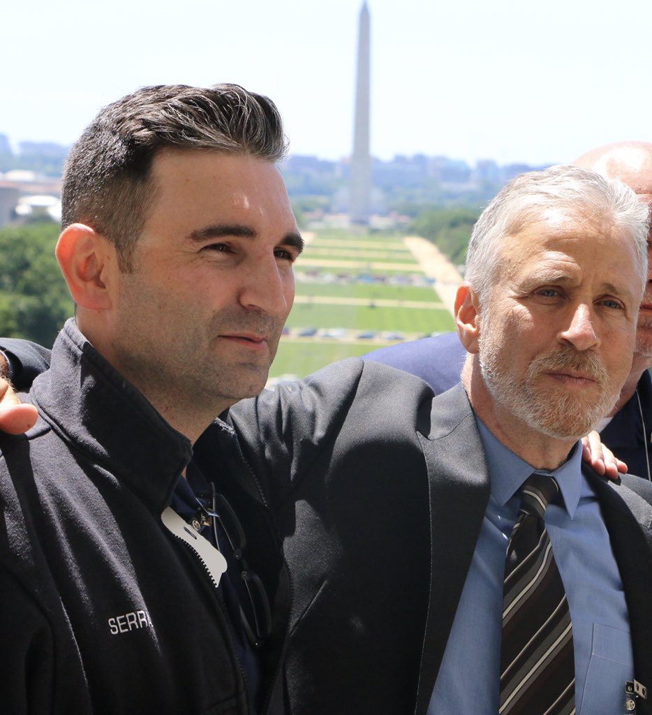 SerraRob's tweet photo. @angryamericans #renew911VCF update. We got thru committee today and head to the floor with 313 co sponsors. Thanks to all for the support. And is it me or does that Jon Stewart guy seem a little angry? #thechair #episode002 #MyFriendsAreDying #NeverForget https://t.co/BFZwwB8Chs