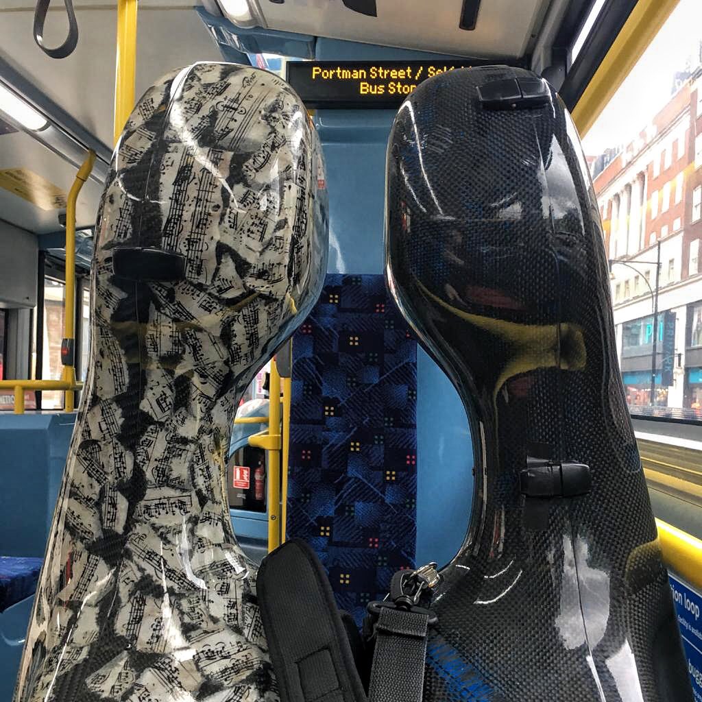 CMG_Cello's tweet photo. I love being asked to play for colleagues #exams and #finalrecitalโs. Always tricky to fit in rehearsals, commute with two Celloโs, but so worth it! #cello #Vivaldi #bus #Mendelssohn https://t.co/yWWnJPbLK9