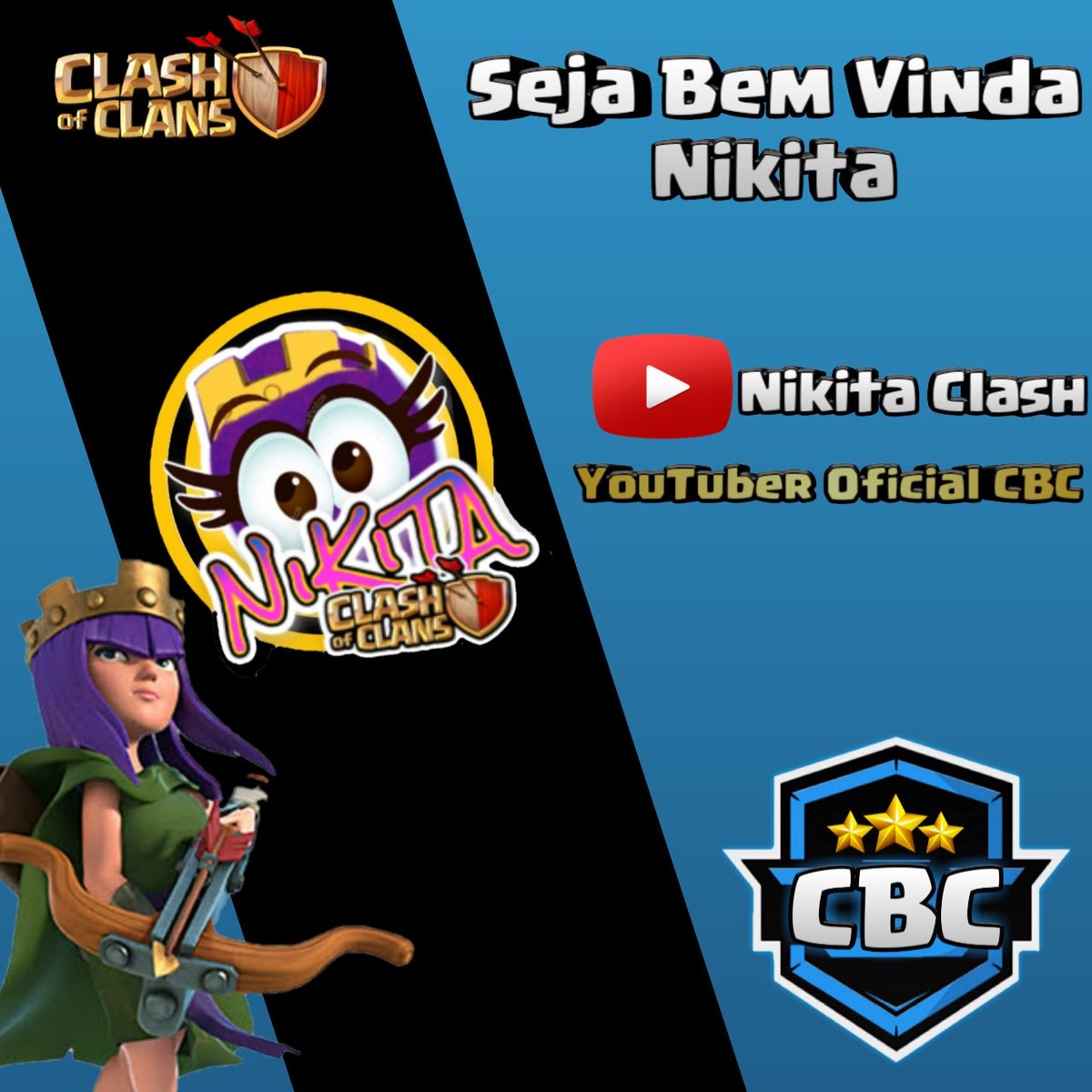 Bem vinda ao time de mídia oficial da #cbc <a href="/clash_nikita/">NikitaClash 🇧🇷</a> 👠 🙋
Acompanhem seu canal no YouTube: youtube.com/channel/UCDXUZ…
#fbc #clash #ClashOfClans #cbc
<a href="/ClashofClans/">Clash of Clans</a> <a href="/ClashofClansBRC/">Clash of Clans BR</a>
