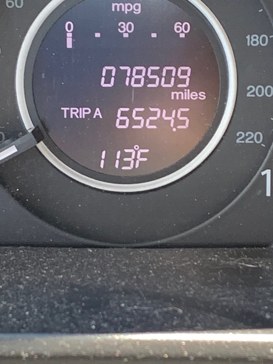 Well, let’s get started with a Vegas summer.    113 degrees in car.