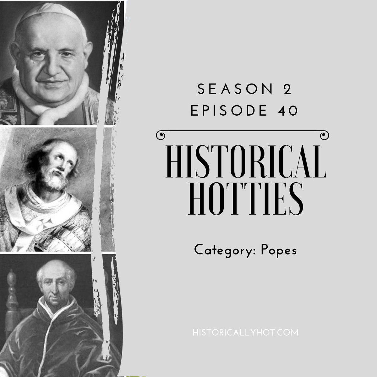 HistoricallyHot's tweet photo. This week we send colored smoke through the chimney to let you know when we've discovered history's biggest babes. We're joined by @Kevin_Hendricks of @TheChatimals to talk about the hottest Popes. Yep, you heard us. Hot Popes.
https://t.co/gTIDvnDXXN https://t.co/gudEaQlLfW