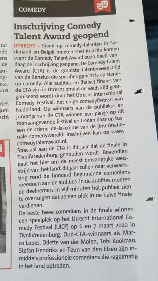 Comedy Talent Award tweet media