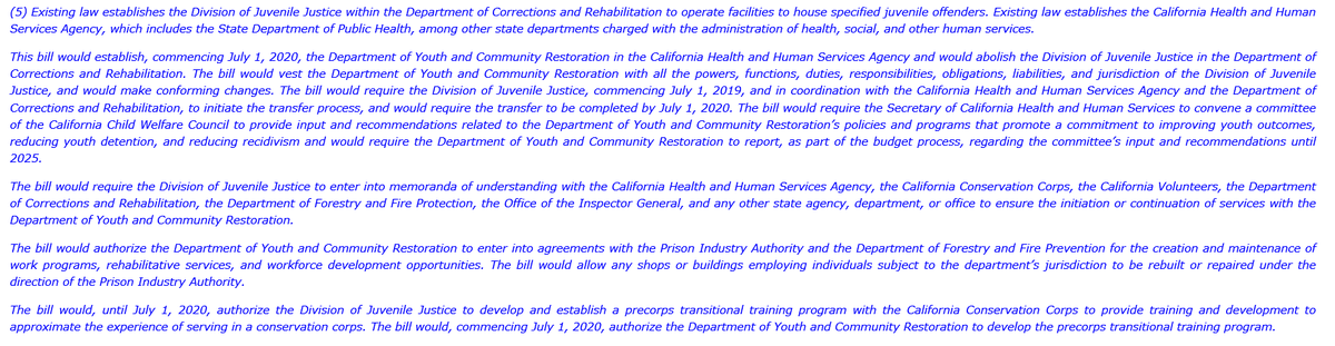 adlerben's tweet photo. Here's the #cabudget trailer bill language moving the Department of Juvenile Justice from @CACorrections to @CHHSAgency, a push launched by @GavinNewsom in January that made it into the state's final spending plan. It's in the Public Safety omnibus trailer bill, #AB94: https://t.co/lKqq5ZoLTu