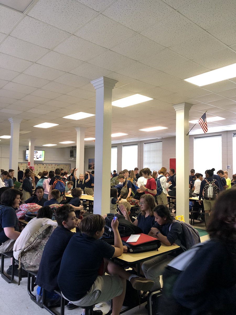 6th graders signing yearbooks at NBMS