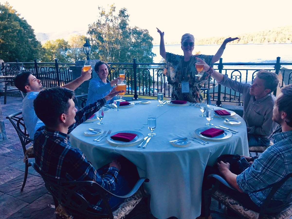 LAKarenLoftus's tweet photo. A few fun pix from #ATTAElevate conference in #LakeGeirge. Walking away from a day of meetings w amazing #Adventure #travel partners, workshop &amp; events. Having fun at @InnAtErlowest w the boys before @CrowdRiff dinner. Then a creative session this am w the genius Lee Kitchen. https://t.co/jKbmzKiIcj