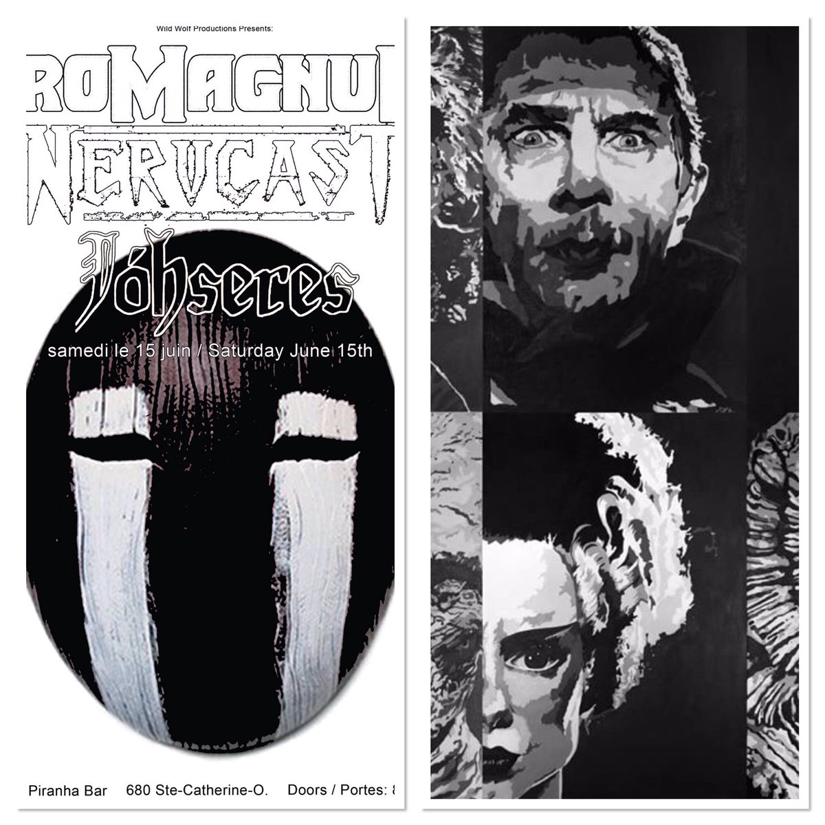 This Saturday don’t miss #andreagirardart vernissage on the main floor and <a href="/nervcast/">Nervcast</a> #iohseres and <a href="/cromagmetal/">CroMagnum</a> #wildwolfproductions in the venue!