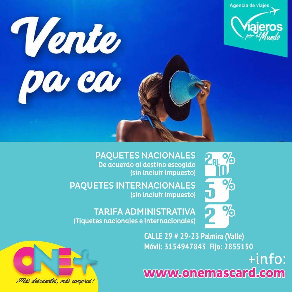 onemascard's tweet photo. #OneMasCard seamos #ViajerosPorElMundo Cll 29 # 29-23 Móvil: 3154947843 Fijo: 2855150 Palmira  https://t.co/wfDO5DaT2H…/ #travel #like4like #follow #palmira https://t.co/Jf6poGUM1K