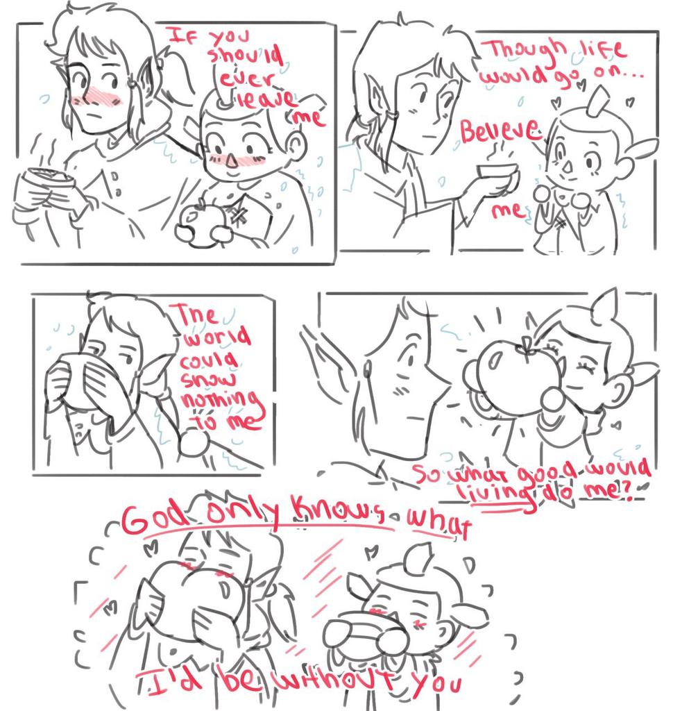 link and female villager going through a freezing adventure together 