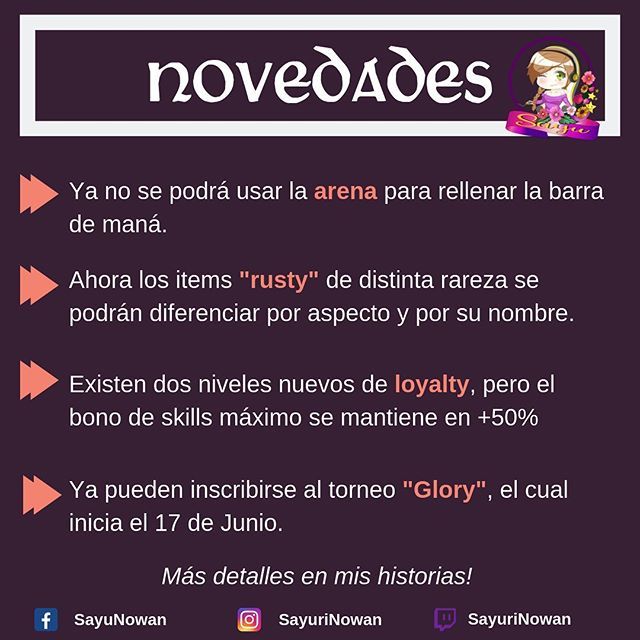 SayuriNowan's tweet photo. Resumen de novedades de hoy. Más info por cada cosa en mis historias!
.
.
.
#tibia #tibiachile #tibiamexico #tibiaargentina #tibiabr #tibiavenezuela #tibiagame #tibiainfo #gameupdates https://t.co/hs3wcCy7vG https://t.co/6H9MqcTY0s