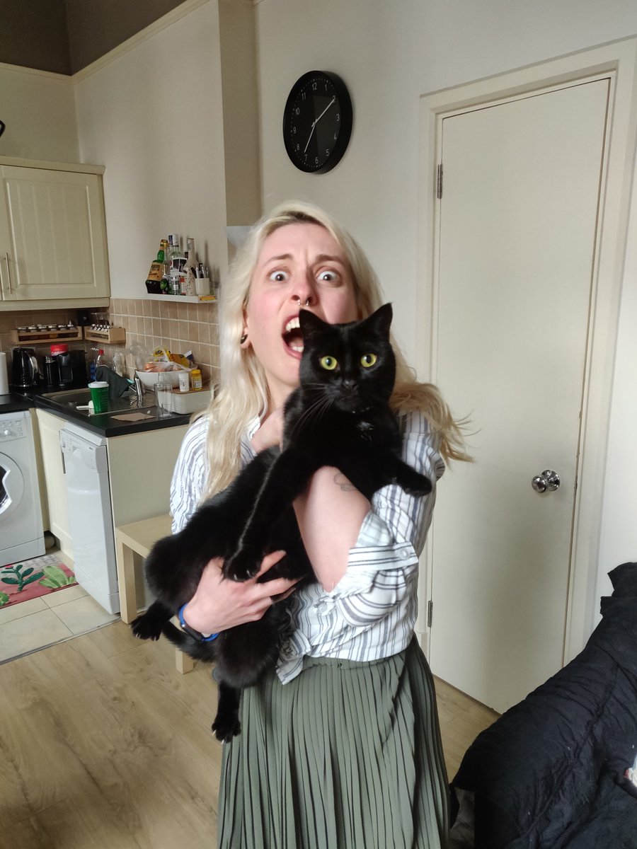 sarah_poff's tweet photo. Ultimamente non sono molto attiva sul Twitter ma volevo condividere una foto delle due con cui mi tocca condividere la casa. Miss Heidi Miao e @VeroTARM  love you both ❤️ https://t.co/oASKUAtHFw