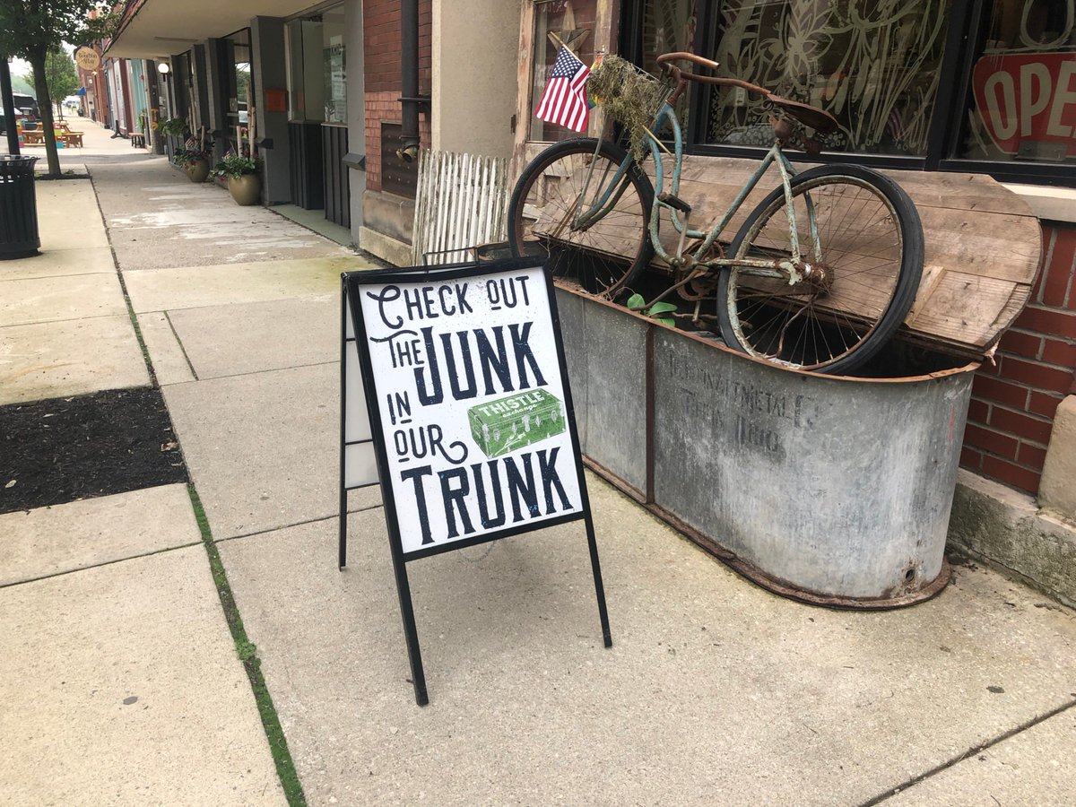 FindlayFAST's tweet image. Another secret sign delivered! Stop by the Thistle Exchange to check out the "junk." It's the best!