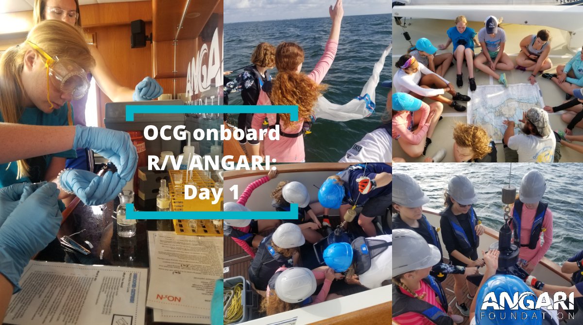 ANGARIocean's tweet photo. @OCG_Outreach girls just finished collecting samples from site 1. Collected a #Niskin water sample, #Shipek sediment grab, and #plankton tow. Environmental data and nutrient levels have been analyzed. Onto site 2! @USFCMS @FIOTweet https://t.co/bpr7YgM9ss