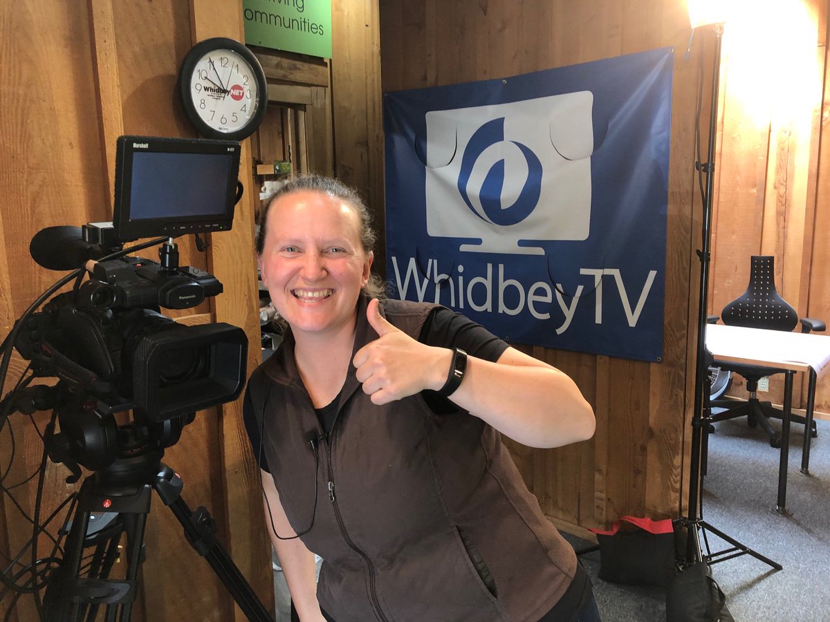 Jessica getting ready for a segment on What’s Up Whidbey!