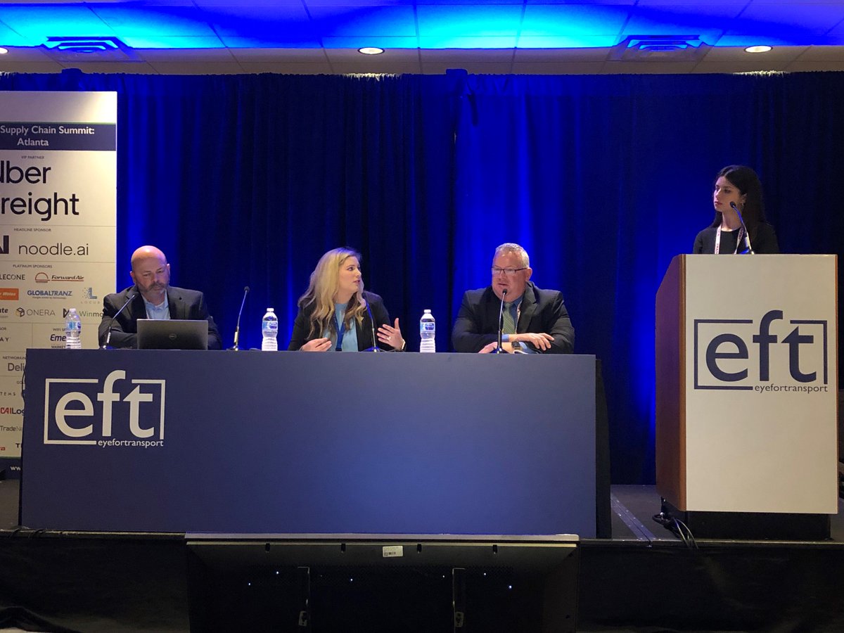 myblujay's tweet photo. [US Event] BluJay's Stacie Vroman takes the stage at the 3PL &amp; Supply Chain Summit: Atlanta for the panel discussion on "Becoming Truly Customer-Centric." Jeff Potts also breaks down BluJay's #frictionlesssupplychain at yesterday's sponsored lunch. #3PLUS19 https://t.co/Ftf6VWMhHM