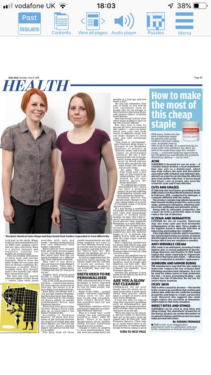 ‘Diets need to be personalised’ (and Shrinkology offers a workable solution) - great investigation in the Daily Mail