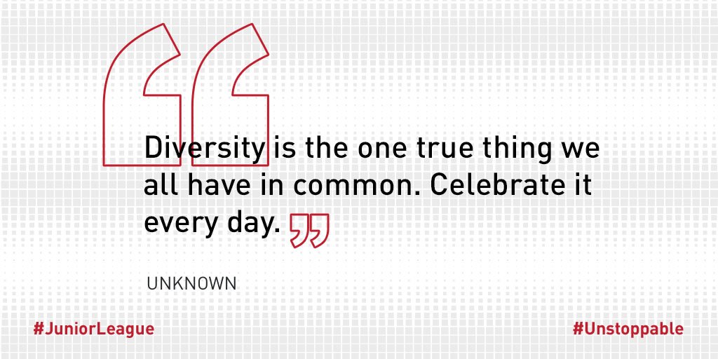JuniorLeague's tweet photo. “Diversity is the one true thing we all have in common. Celebrate it every day.” - Author Unknown #Unstoppable #JuniorLeague #PrideMonth #Pride https://t.co/Gj8iworPHF