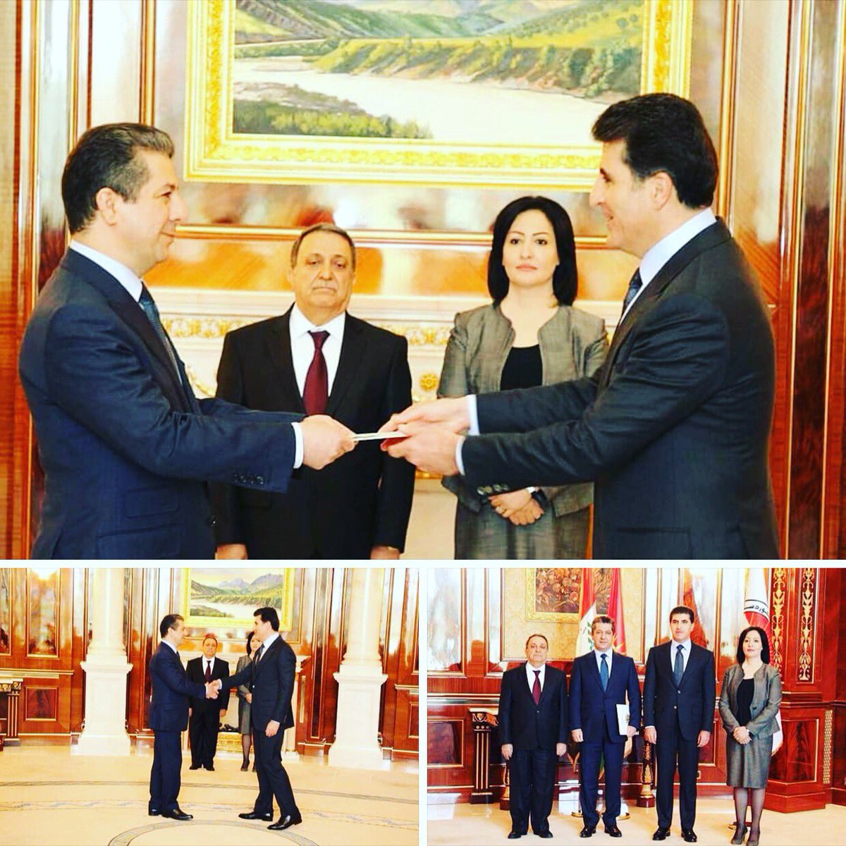 پیرۆزبێت....
رێزدار نێچیرڤان بارزانی ، سەرۆکی ھەرێمی کوردستان، فەرمانی ھەرێمی دەرکرد و ڕێزدار مەسرور بارزانی ڕاسپارد بۆ پێکھێنانی کابینەی نوێی حکوومەتی ھەرێمی کوردستان.

..........پیرۆزبێت لە کوردستان......