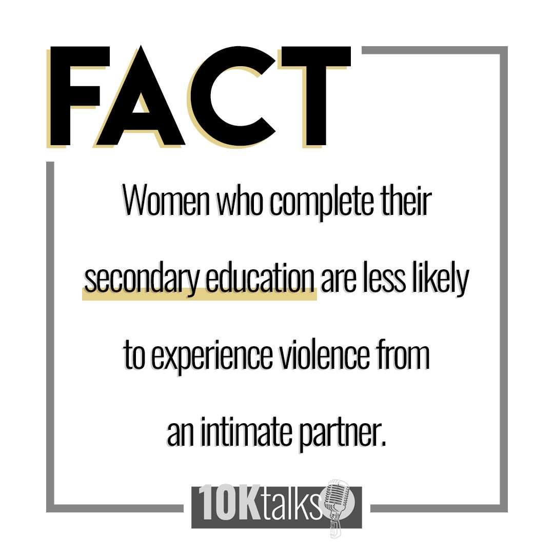 TTHofficial's tweet image. “Overall, 87 percent of women with a higher education say they can refuse sex. Women with some or completed secondary education have an 11 and 36 percent lower risk of violence, respectively, compared with women with no education.” #10kTalks
