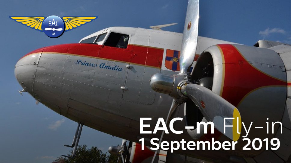 De inschrijving voor de fly-in op 1 september a.s. is weer geopend, meer info of inschrijven via eacm.nl/fly-in-2019/