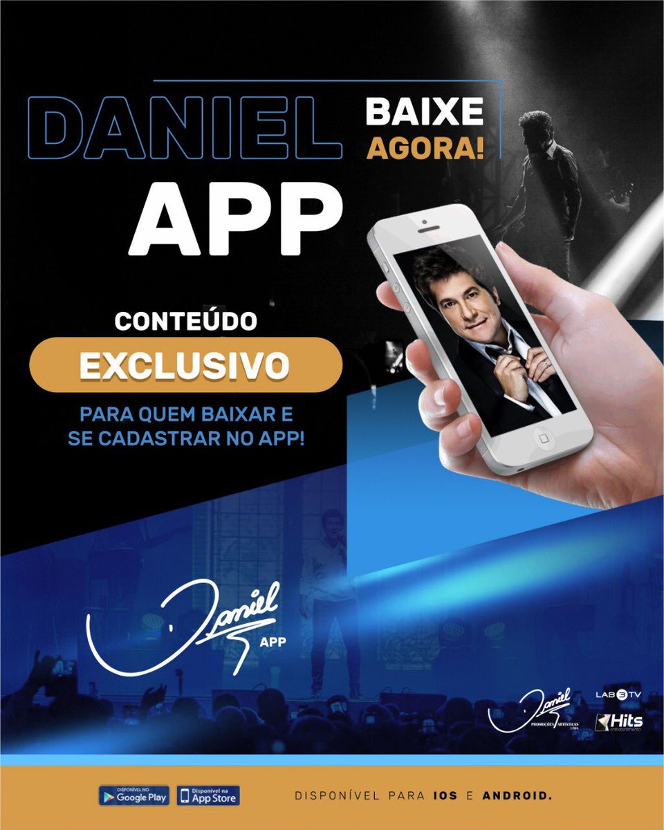 cantordaniel's tweet photo. E aí? Já baixou o novo aplicativo Daniel APP? Não esqueça de atualizar a nova versão na sua loja! #DanielAPP Você mais pertinho do seu ídolo! 🌹📱
App Store: https://t.co/6j09YE0hza
Google Play: https://t.co/yTkU2IrWRg
Desenvolvimento: LAB3TV
#ProduçãoDaniel https://t.co/7DO0YIIi1d