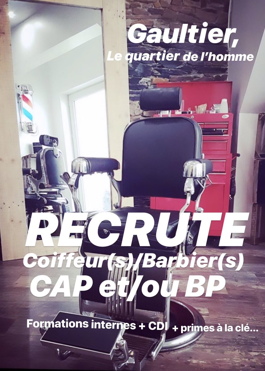 Gaultierbarber's tweet photo. GAULTIER recrute :
🔥 COIFFEUR/BARBIER
🔥 CAP et/ou BP
🔥 Passionné,créatif,minutieux &amp; avec l’esprit d’équipe
REJOIGNEZ-NOUS ➡️ Formation interne &amp; CDI 35H à la clé. CV📍8 Avenue Denis Papin, ANGERS ou 📧 gaultier.julienc@gmail.com ; Tentez l’expérience !!!💈🎶✂️💺👊🏼😉✔️ https://t.co/u9mkocsKNp