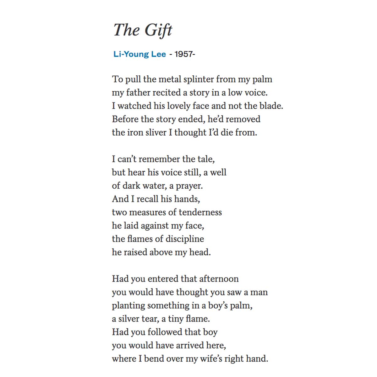 Poets.org On Twitter: To Pull The Metal Splinter From My Palm My Father  Recited A Story In A Low Voice. I Watched His Lovely Face And Not The  Blade. Before The Story