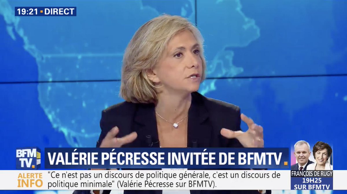 SoyonsLibres's tweet photo. 📺 @vpecresse : "J'ai le sentiment que si nous n'incarnons pas une alternative crédible à Emmanuel Macron, la seule alternative sera le RN, ce que je ne veux pas !" #19hruthelkrief https://t.co/s8wCKMOUKR