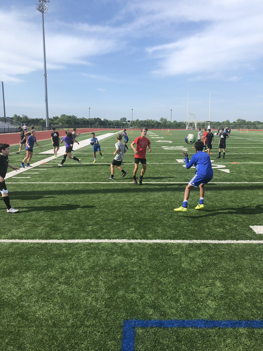 HeathBoysSoccer's tweet photo. A lot of smiles at Heath Soccer Camo today. We worked on proper heading technique and the instep drive!  Here are our header champions, Dylan and Braeden! @RISDAthletics @RHHSHawks #WinTheDay https://t.co/6OR5jq3uLf