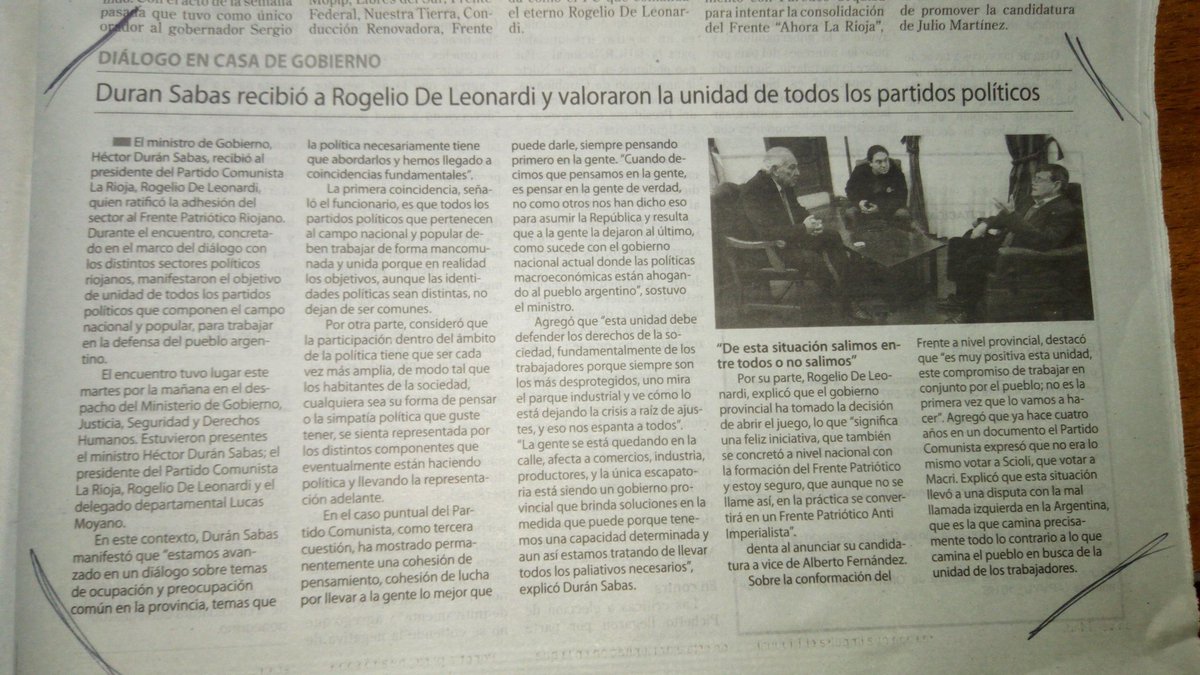 #FPR
#FyF
Ayer fui recibido por el Ministro de Gobierno, con el cual mantuve un diálogo con diversas coincidencias,en los temas que fuimos charlando.