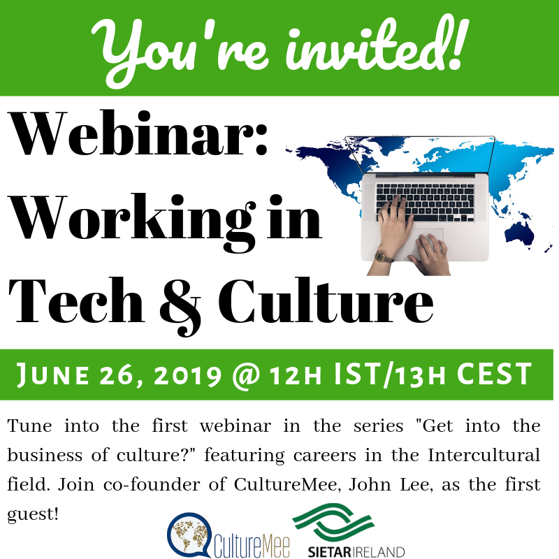 culturemee's tweet photo. 🌍📲 Are you interested in #technology and #culture?  Tune into this fascinating FREE #webinar: "Working in Tech &amp; Culture," where @CultureMee and #SietarIreland share their insights! More here ➡️ https://t.co/bcEVOSpBQU
#startup #techforgood #businesstravel #business #travel https://t.co/s8URLpf7sI