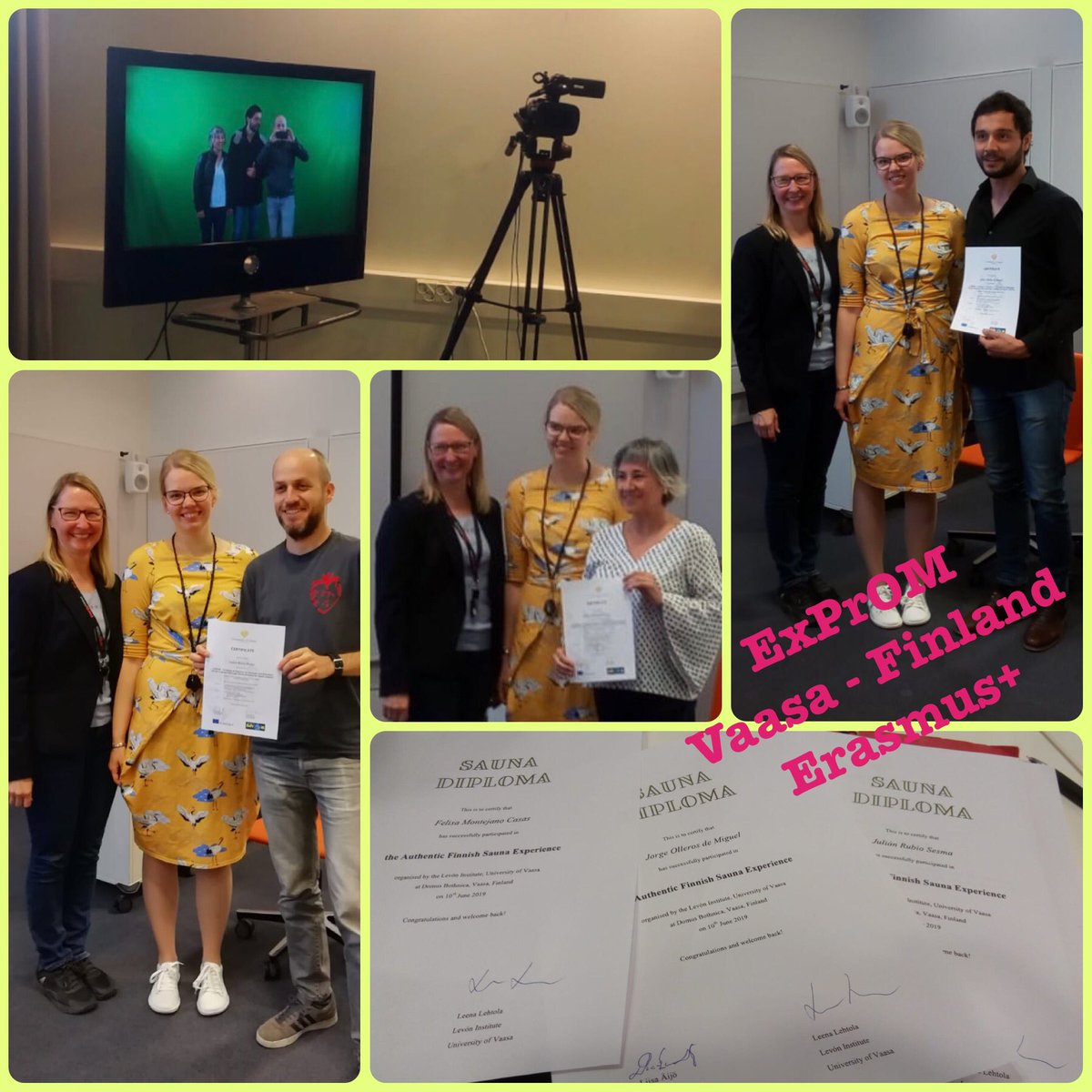 adultoshuesca's tweet photo. Aprendizajes interesantes en la 3ª jornada del intercambio en Vaasa, #Finland, parte de #ExPrOM #ErasmusPlus
Hasta nos tenemos un certificado de Sauna. 🤩 @EPAAragon @EPALE_ES @InnovaEducAr @EPALE_EU @laPku @sepiegob @Marsoemo @EPALE_EU @dgafprofesorado
#EPAAragon #cpepamhhu https://t.co/aZGiiHGOAY