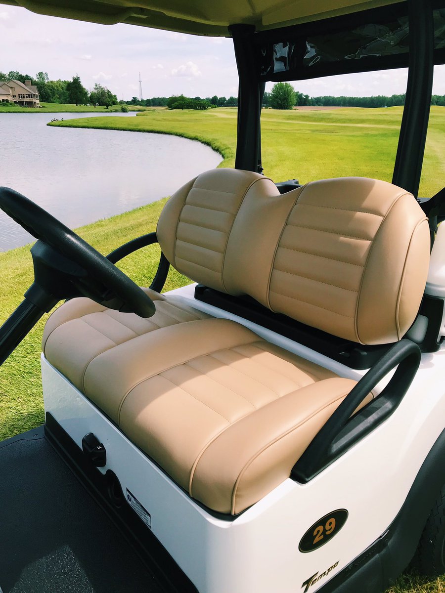 stonehenge_golf's tweet photo. The new carts are HERE! We’re still waiting for the tablets &amp; speakers to be delivered next week but for now we can enjoy the PLUSH seating, quick pace, &amp; attachable coolers! And check out our logo on the front! Come on out and take one for a ride! ⛳️ #stonehengegolf https://t.co/5gswSzYUqS