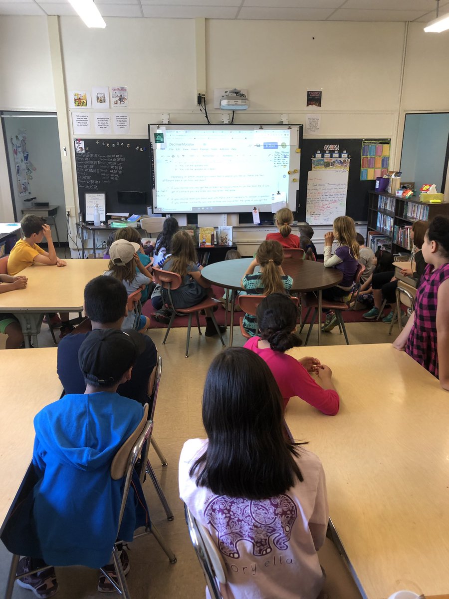 MrjVolpe's tweet image. The Oak Room was up to the Decimal Monster Challenge! They sure know their decimals. #4thgrade #math #mathmovement #decimals @nancymthompson