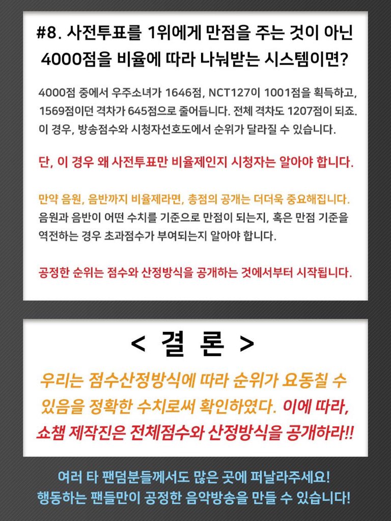 Rose_berry110's tweet photo. @showchampion1  
투명한 산정방식 점수 공개를 원합니다 🙏🏻

#우주소녀 #쇼챔피언 https://t.co/3ewc92MG0w