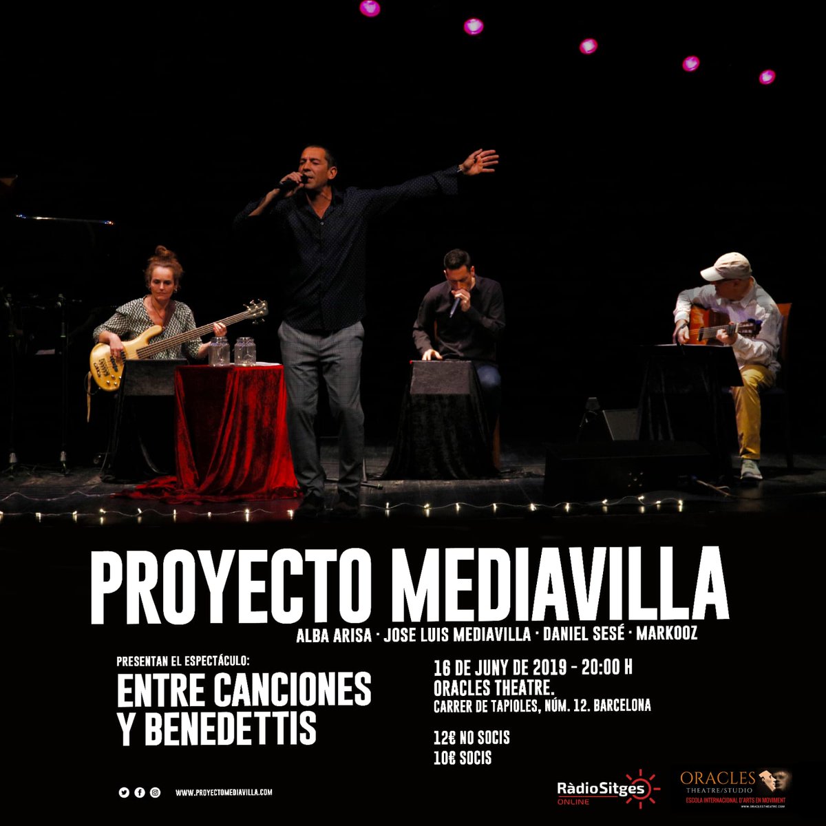 albarisa's tweet photo. Diumenge hi tornem, no sabeu pas amb quines ganes!!! @Proy_Mediavilla @daniel_sese @markoozbeatbox @OraclesTheatre https://t.co/FVwqu4zg9m
