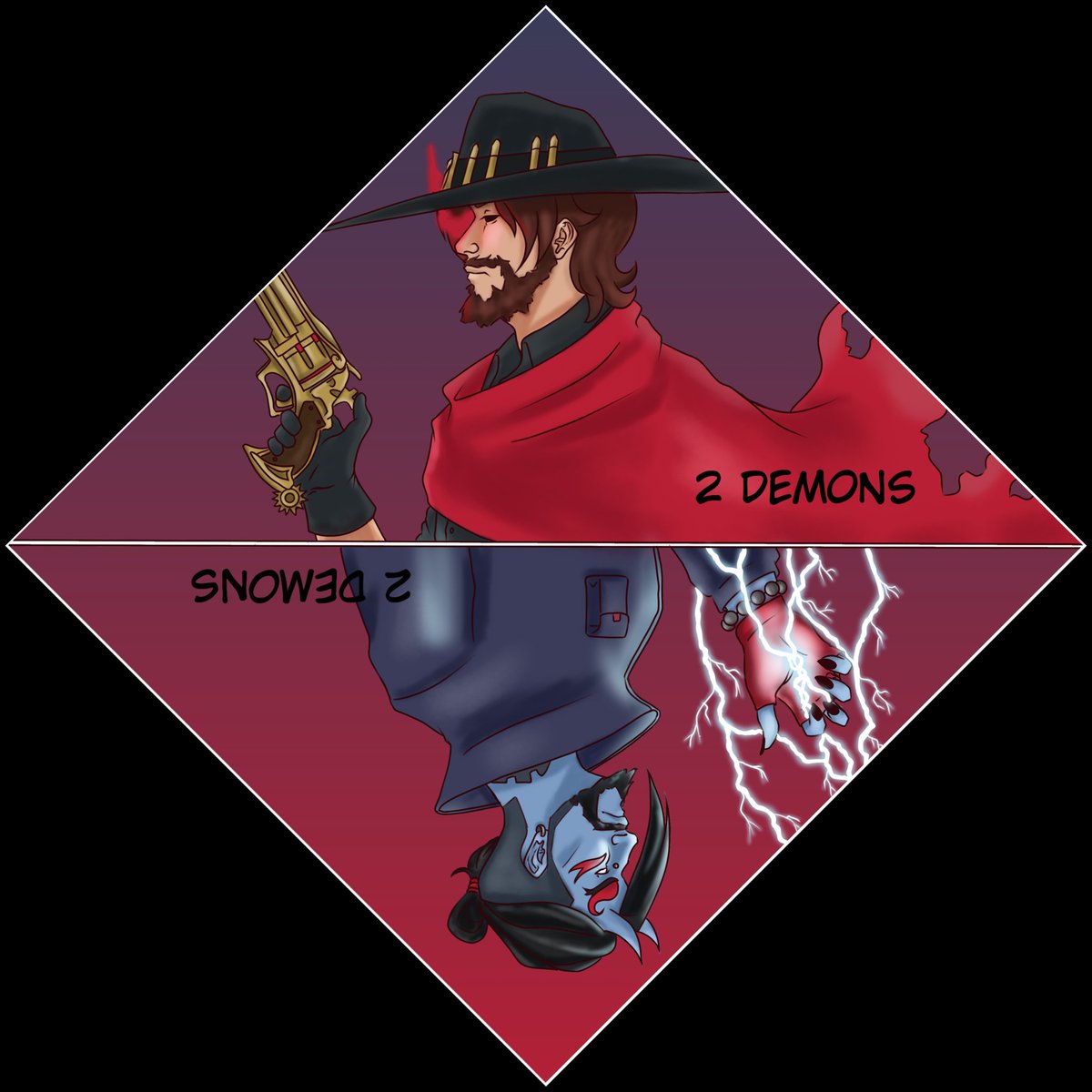 Sarcastic_Hats's tweet photo. (I don't know how to shade properly, I know.)
2Demons belong to the absolutely amazing @dilfosaur !
#McCree #Hanzo #McHanzo #2demons https://t.co/klMWYJMONU