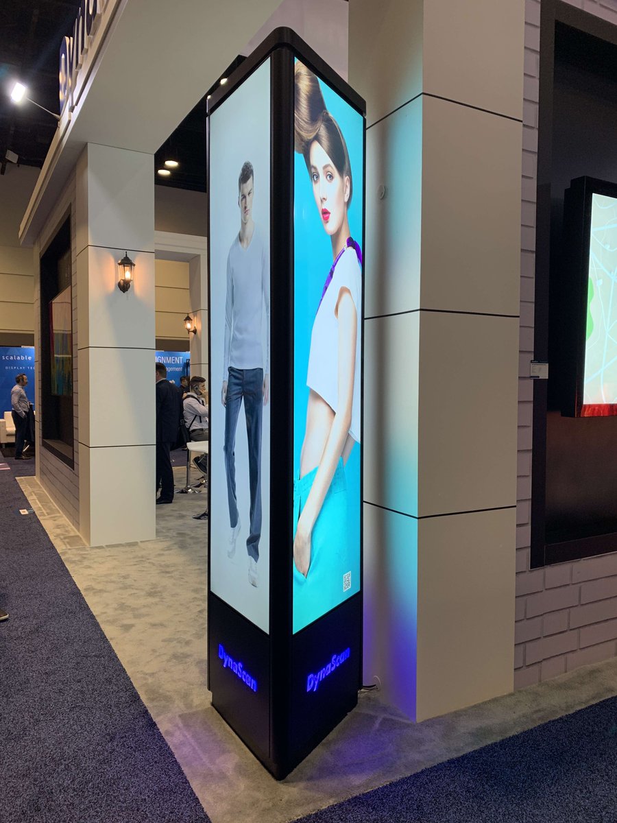 dynascan's tweet photo. Digital mannequins come to life with three sided #DynaScan ultra-wide displays.
#infocomm Booth 301 https://t.co/Z8uvf6JetM
