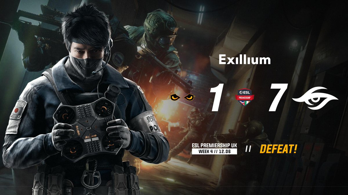 ExilliumGG's tweet image. [#OffStream]

We fall to @teamsecret in our first #ESLPrem game today, our second game against @t3hesports is on stream at 8pm!

twitch.tv/rainbowsix_uk 
#EyesPeeled