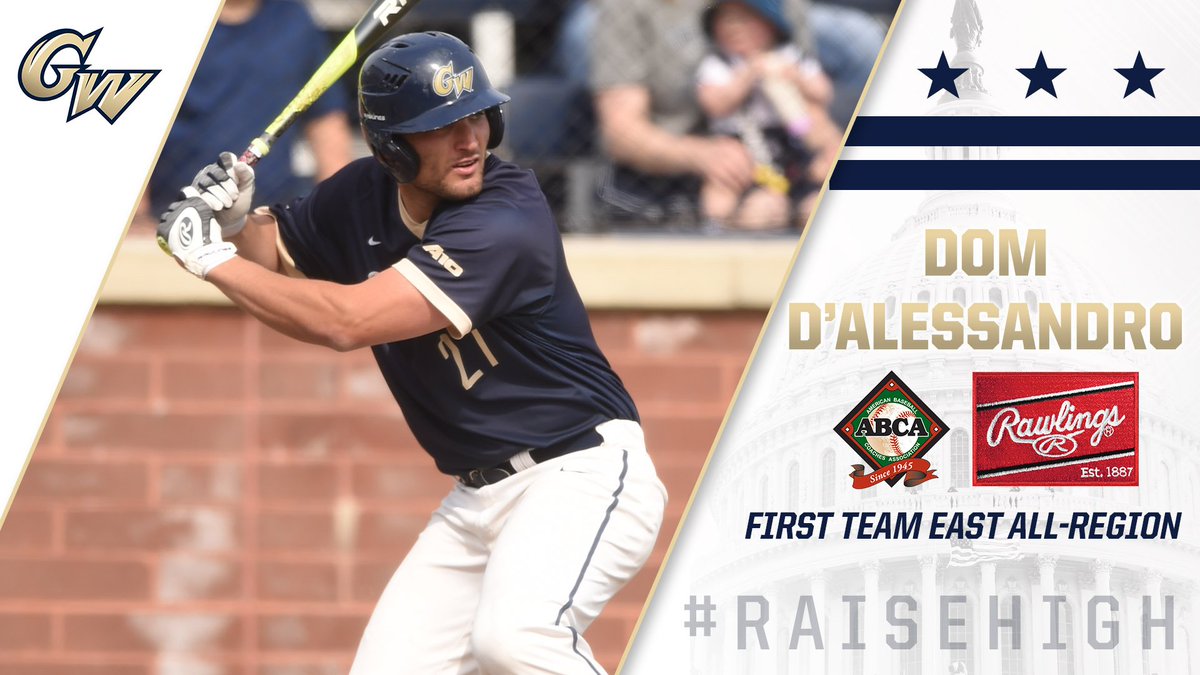 GWBaseball1's tweet photo. BREAKING | More awards for @d_dro6 and @nfass1010, who were named ABCA/Rawlings East All-Region today!

📰: https://t.co/UcgLHdI9JI

#RaiseHigh https://t.co/1KxHwwHahw