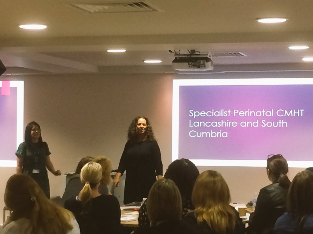 hayleySPCMHT's tweet photo. A brilliant day at the @UCLanMidwifery @UCLanHealth 'Perinatal and Infant Mental Health' workshop, talking about our brand new SPCMHT, alongside our wonderful multi-agency colleagues #PMHgettingitright #letsmakeadifference thank you for having us ๐๐ป https://t.co/lFkv1QnLJg