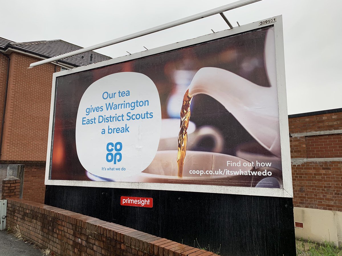 Our Name up in lights on a billboard. Thanks to <a href="/coopuk/">Co-op</a> in Warrington.
Bit of free advertising as well <a href="/CheshireScouts/">Cheshire Scouts</a>
