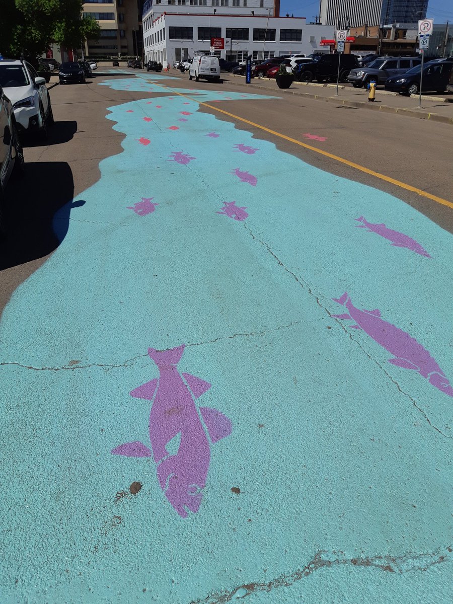 There's a river running down 103 ave.
How to make a road way more interesting and another great reason to see the Sunday market too <a href="/YegdtMarket/">Edmonton Downtown Farmers Market</a> @DBAyeg