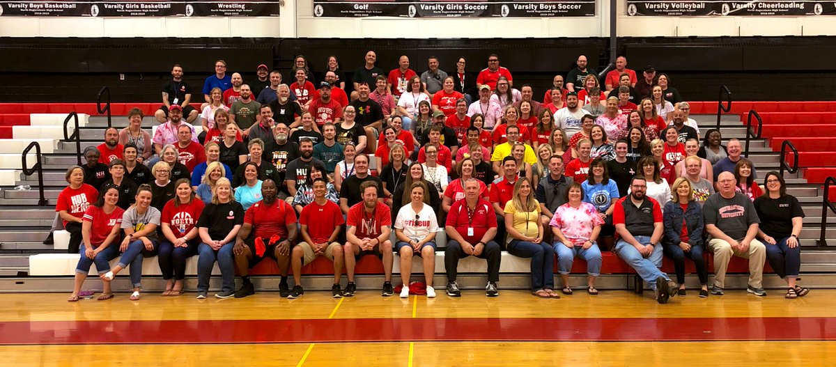HubsNHHS's tweet photo. This staff rocked the house all year long- Thank you for a great year and for all you do for kids #Hubpride #nhhubs https://t.co/kI4gacBpON