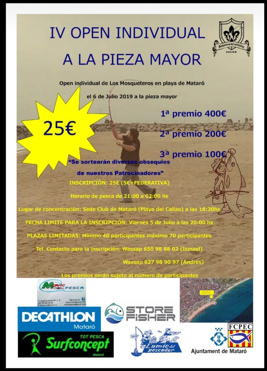 MosqueterosS's tweet photo. Ya tenemos aquí el open de verano a la pieza mayor.
 Te lo vas a perder?
Plazas limitadas https://t.co/kFT8wnddTK