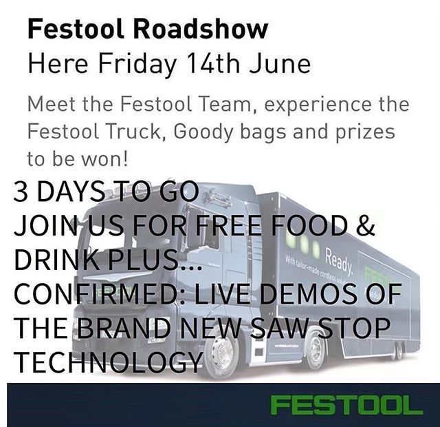 3days to go 😁. Tag us in your post while at the show and show us your goodies you bought 
@healystools Not long left to wait #festool #truck #tour #festooluk #festoolme #festoolfan #healystools #powertools #tools #show #deals catch the truck this Fri… bit.ly/2KgqCfE