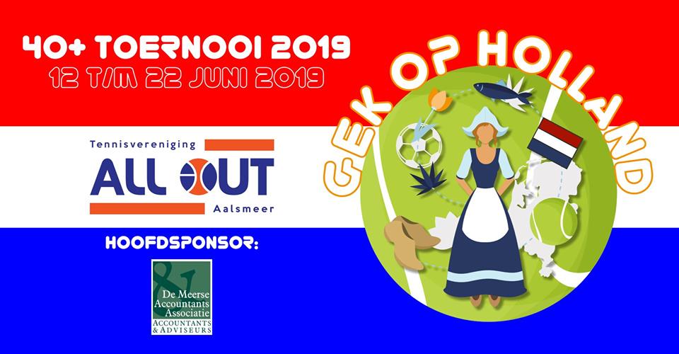 MeerseAcc's tweet photo. Het All Out 40+ tennistoernooi in Aalsmeer is weer begonnen. Wij zijn met trots voor de 20e keer de hoofdsponsor van dit prachtige toernooi, dit jaar met het thema Gek op Holland. Kom onze Jan de Groot aanmoedigen op 13 juni 19:15 uur centercourt! #aalsmeer #tennis @Aalsmeer_NL https://t.co/KXCVGGvSn0