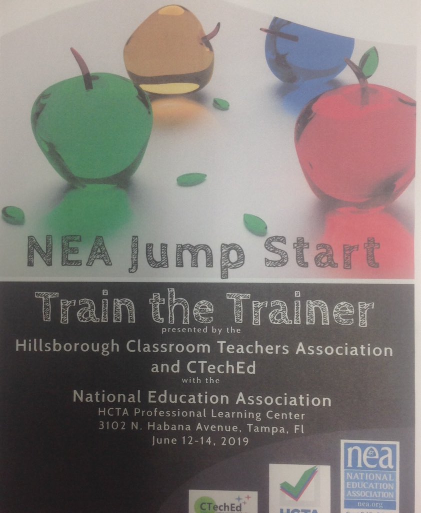 mediajohnson's tweet photo. Excited to be a part of NEA Jump Start Train the Trainer! I can't wait to help new candidates begin their National Board journey! #NEAJumpStart @CTechEd #NBCTstrong @Rob_Kriete #HillsboroughCTA @HNBCT https://t.co/avj1XhpInM