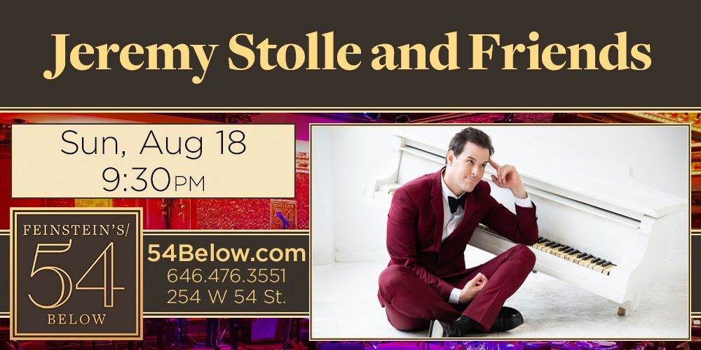 . <a href="/JeremyStolle/">Jeremy Stolle</a> is thrilled to bring his heartfelt concert about life, love, and the perseverance it takes to be a Broadway bridesmaid with a very successful concert world tour to Feinstein’s/54 Below on 8/18. bit.ly/2XKaHte
