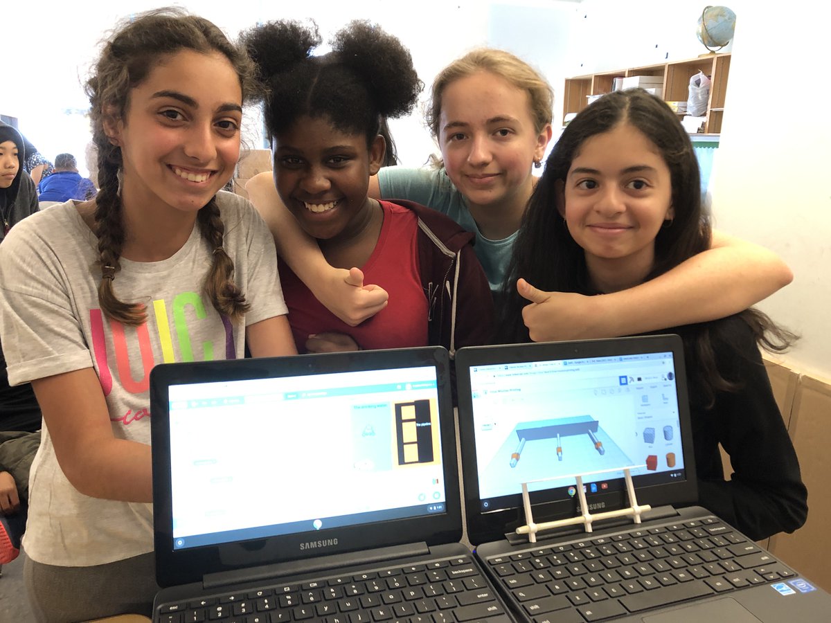 diane_levitt's tweet photo. Incredible Showcase @ #HuntersPointCommunityMiddleSchool. Ss studied fracking, conflict mining &amp; Dakota Pipeline in SS &amp; ELA. They used #designthinking, @scratch &amp; @tinkercad to design, ideate and prototype solutions. Amazing work @designNPS &amp; Ts! THIS is @CSforAllNYC #CSforALL https://t.co/RwFVAKwFIH