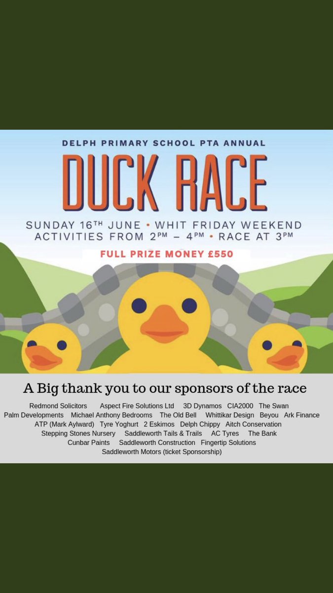 Great to get involved and #sponsor this great event #duckrace #delph 🦆🐤🐥
